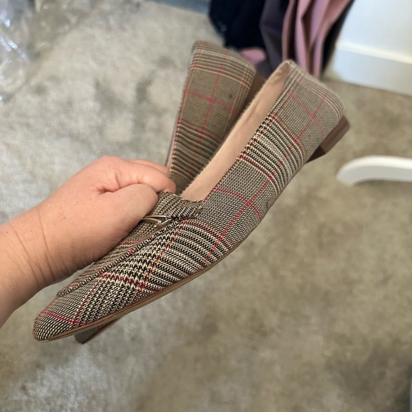 Kelly & Katie Checkered Loafers with Metal Accent - Picture 2 of 4